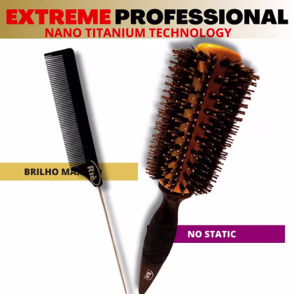 Imagem do produto RIÈ SALON-PRO KIT 1 ESC PROF  NANO  64  MM  + PENTE RIE SALON PRO