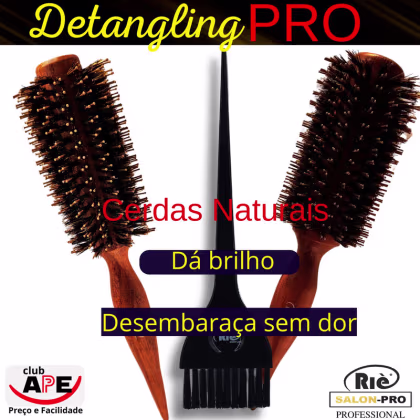 Imagem do produto RIÈ SALON-PRO KIT 2 ESC PROF  DETANGLING 57, 64 MM + PINCEL RIE SALON PRO