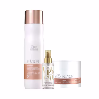 Imagem do produto Kit Wella Professionals Fusion Kit Shampoo 250ml + Mascara 150ml + Oil Reflection Light100ml