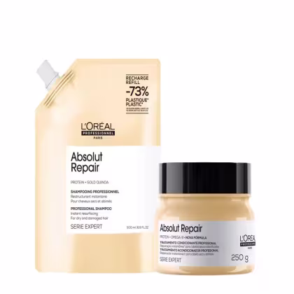 Imagem do produto Kit Absolut Repair Protein + Omega-9 L'Oréal Professionnel - Shampoo Refil 500ml + Máscara 250g