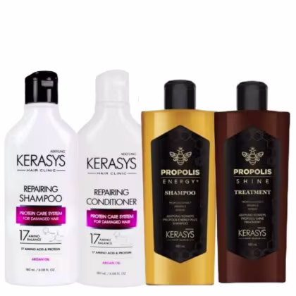 Kit Kerasys Própolis + Repairing Quarteto, 4 produtos.
