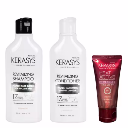 Imagem do produto Kerasys Kit (Duo Revitalizing 180ml + Leave In Heat Active Damage Repair 50ml)