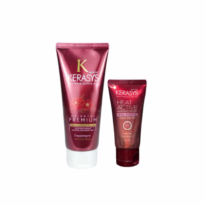 Kit Kerasys Oriental Premium + Heat Active Damage Repair, 2 produtos.