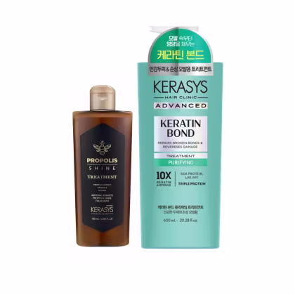Imagem do produto Kerasys Kit (Tratamento Própolis Shine 180ml + Trat. Keratin Bond Purifying 600ml)