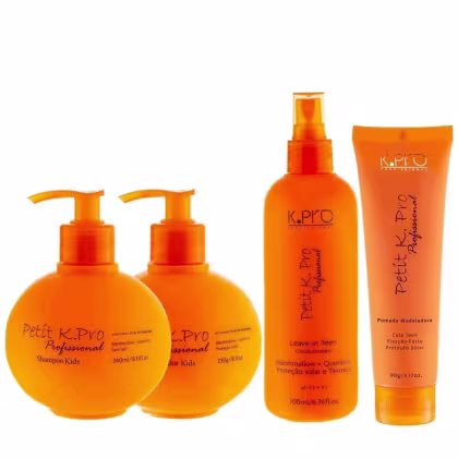 Kit K.Pro Petit com Shampoo 240ml + Condicionador 230ml + Leave-In Teen 220ml + Pomada Modeladora 90g
