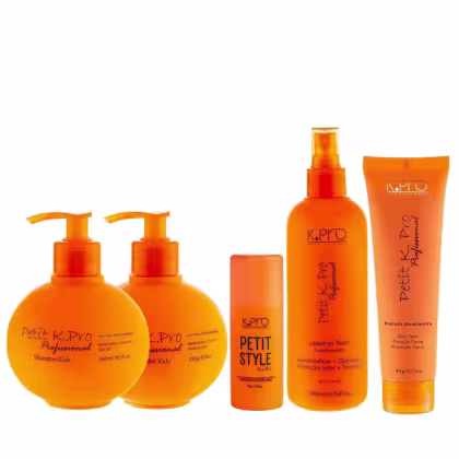 Kit K.Pro Petit com Shampoo 240ml + Condicionador 230ml + Leave-In Teen 220ml + Pomada Modeladora 90g + Style 30g
