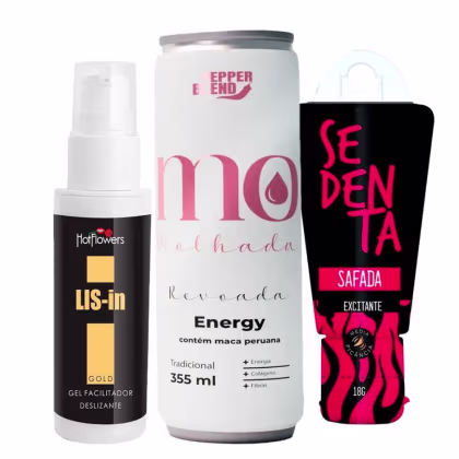 Imagem do produto Kit com Energético Estimulante Revoada LIS-In Gel Dessensibilizante Anal e Sedenta Safada