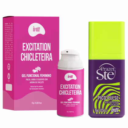 Imagem do produto kit com Pico Pulse Sugador Líquido Uva – Suga, Pulsa e Gela + Intt Excitation chicleteira gel excitante feminino