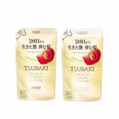 Kit Tsubaki Premium Volume & Repair Duo Refil, 2 produtos.