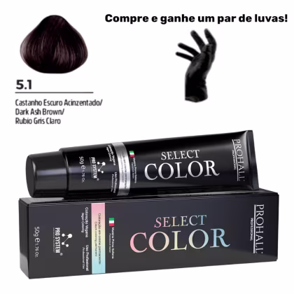 Imagem do produto Coloração Permanente Select Color Nº5.1 Castanho Escuro Acinzentado Prohall 50g