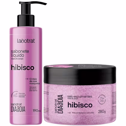Imagem do produto Kit Sabonete Liquido + Sais Corpo E Rosto Labotrat Dia A Dia Cheiro De Fruta Hibisco 190ml