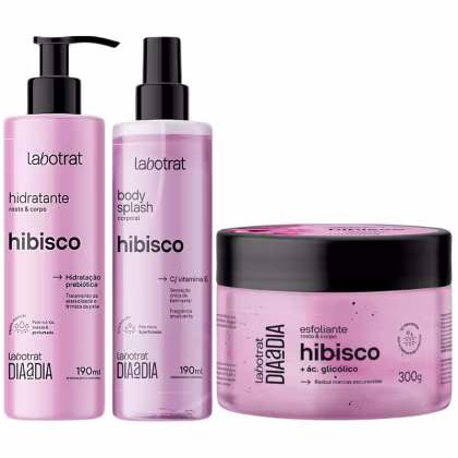 Imagem do produto Kit Body Splash + Esfoliante + Hidratante Corpo E Rosto Labotrat Cheiro De Fruta Hibisco 300g