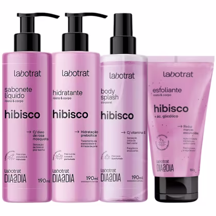 Imagem do produto Kit Banho Premium Labotrat Hibisco Completo 4 Produtos C/ Body Splash Cheiro De Fruta Corpo E Rosto