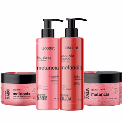 Imagem do produto Kit Banho Premium Labotrat Melancia Completo 4 Produtos C/ Sais Cheiro De Fruta Corpo E Rosto