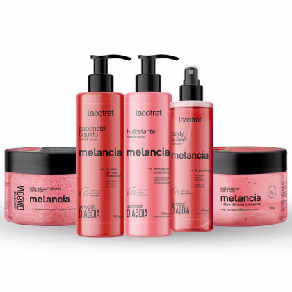 Imagem do produto Kit Banho Premium Labotrat Melancia Completo 5 Produtos Corpo E Rosto Esfoliante Cheiro De Fruta