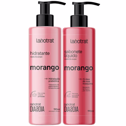 Imagem do produto Kit Sabonete Liquido + Esfoliante Corpo E Rosto Labotrat Dia A Dia Cheiro De Fruta Morango 300g