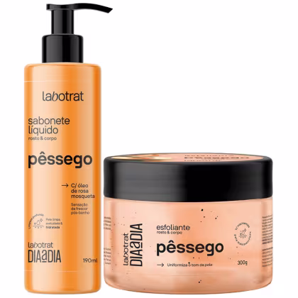 Imagem do produto Kit Sabonete Liquido + Esfoliante Corpo E Rosto Labotrat Dia A Dia Cheiro De Fruta Pêssego 300g