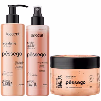 Imagem do produto Kit Body Splash + Esfoliante + Hidratante Corpo E Rosto Labotrat Cheiro De Fruta Pêssego 300g