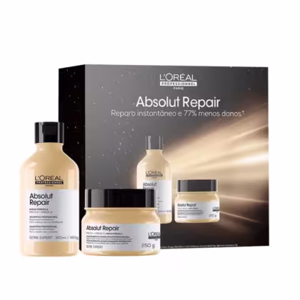 Kit L'Oréal Professionnel Serie Expert Absolut Repair Ômega-9 + Protein Duo, 2 produtos.