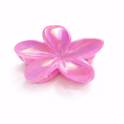 Imagem do produto Presilha Piranha Holografica Flor G Rosa