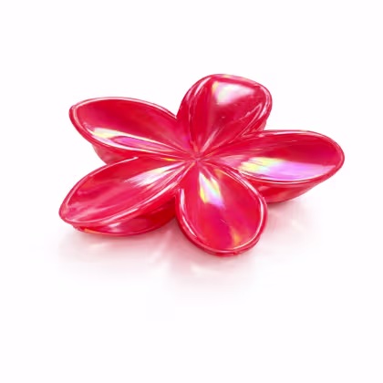 Imagem do produto Presilha Piranha Holografica Flor G Vermelha