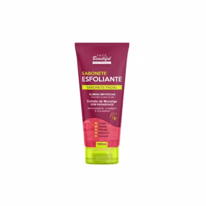 Imagem do produto Sabonete Esfoliante Facial Morango Face Beautiful 100ml