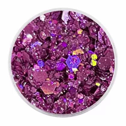 Imagem do produto Glitter Biodegradável Flocado Rosa Holográfico Multifuncional Make A 3g