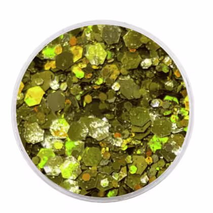 Imagem do produto Glitter Biodegradável Flocado Dourado Holográfico Multifuncional Make A 3g