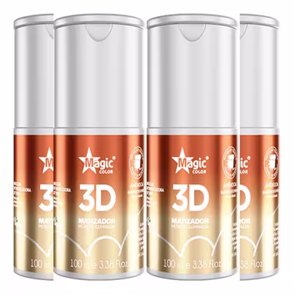 Imagem do produto Kit Com 4 Matizador 3d Morena Iluminada Amêndoa Magic Color - 100ml