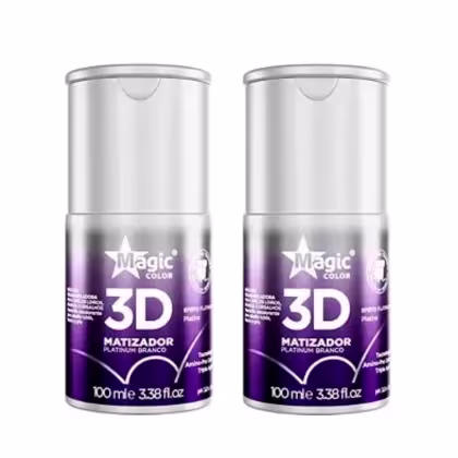 Imagem do produto Kit Com 2 Gloss 3d Platinum Branco Magic Color - 100ml