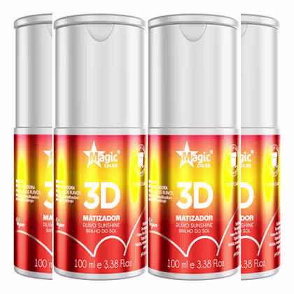 Imagem do produto Kit Com 4 Matizador 3d Ruivo Sunshine Brilho Sol Magic Color - 100ml
