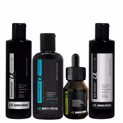 Imagem do produto Kit Macho-Lândia Barba Escura Balm + Shampoo + Bálsamo + Óleo (4 Produtos)