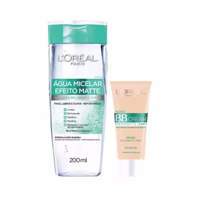 Imagem do produto Kit L'Oréal Paris Cuidados Com a Pele -  Água Micelar 200ml + BB Cream Morena FPS 50 30g