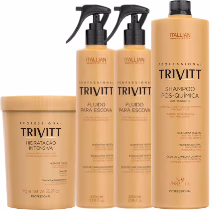 Imagem do produto Kit Trivitt com 2 fluidos para escova e shampoo 300ml + hidratação 1kg