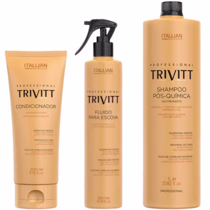 Imagem do produto Kit Trivitt Shampoo 1 Litro + Condicionador 200ml + Fluido Escova 300ml