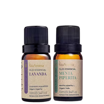 Imagem do produto Kit Via Aroma Óleo Essencial de Lavanda + Menta Piperita Pura (2 Produtos)