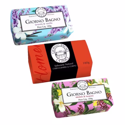 Imagem do produto Kit Giorno Bagno Lavanda, Benjoim e Uomo Laranja (3 produtos)