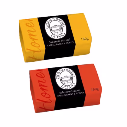 Imagem do produto Kit Giorno Uomo Amarelo e Laranja Sabonetes Naturais em Barra (2 produtos)