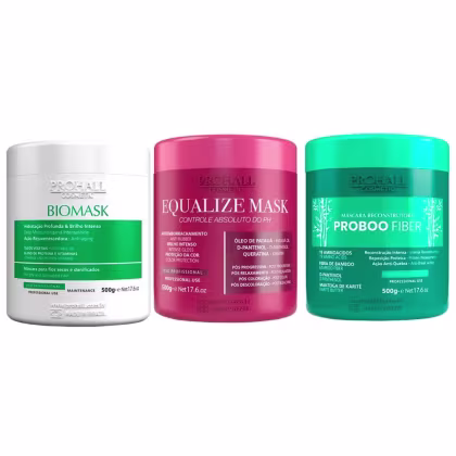 Imagem do produto Kit Prohall Cosmetic Biomask Equalize Proboo Fiber (3 Produtos)