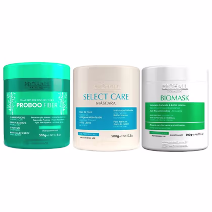 Imagem do produto Kit Prohall Cosmetic Proboo Fiber Select Care Biomask (3 Produtos)