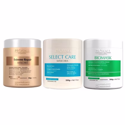 Imagem do produto Kit Prohall Cosmetic Extreme Repair Select Care Biomask (3 Produtos)