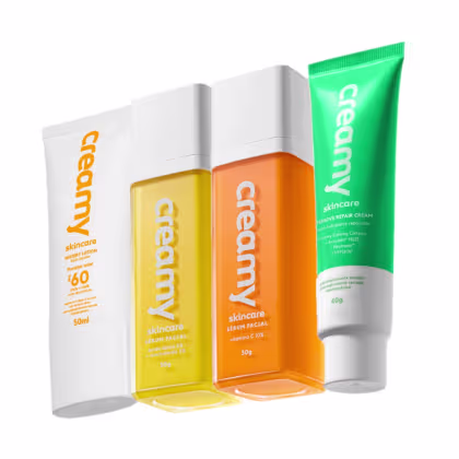 Imagem do produto Kit Creamy Lático + Vitamina C + Hidratante + Protetor Solar FPS 60 (4 Produtos)