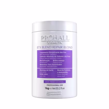 Botox matizador Blend Repair Blond, da marca Prohall.