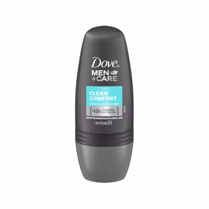 A imagem mostra o Desodorante Roll-On Men+Care Clean Comfort da marca Dove.