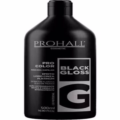 Imagem do produto Prohall Cosmetic Pro Color Black Gloss Efeito Loiro Cinza Platinum - Máscara Capilar 500ml