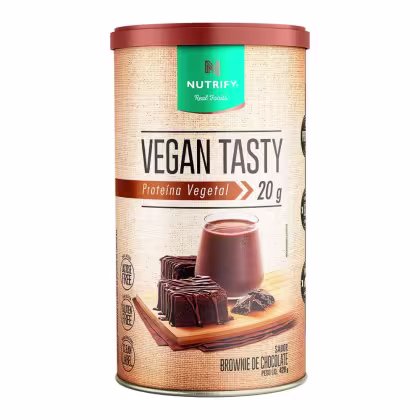 Suplemento Alimentar em Pó Nutrify Vegan Tasty Proteína Vegetal 20g Brownie de Chocolate 420g.