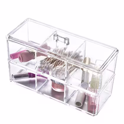 Imagem do produto Caixa em Acrílico Organizadora Dupla com 6 Divisórias