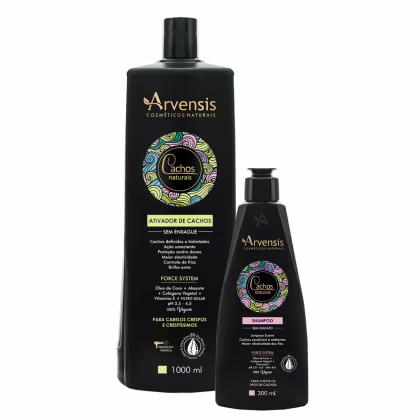 Imagem do produto Kit Cachos Naturais Shampoo S/ Sulfato 300Ml, Ativador Crespos/Crespissimos 1L (2 produtos)