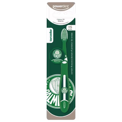 Escova de Dente Infantil Powerdent Torcedor Palmeiras, 1 produto.