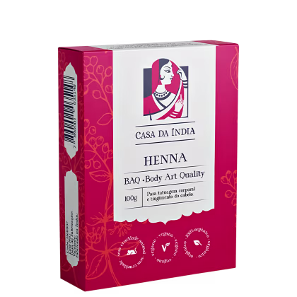 Imagem do produto Casa da Índia BAQ- Body Art Quality - Henna Orgânica em Pó 100g